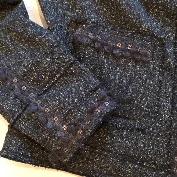 Rebecca Taylor size 2 black/green jacket w/ trim - Picture 4 of 6